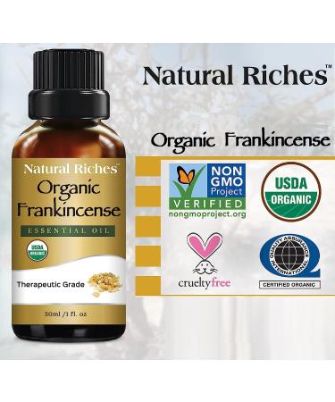 Natural Riches Organic Frankincense Essential Oil - 100% Pure Therapeutic Grade - 30ml - Buy Online on GoSupps.com