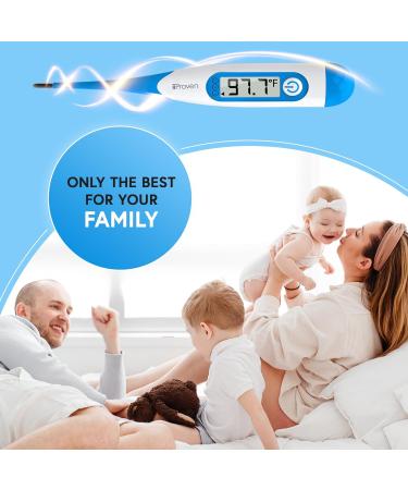 iProven Digital Oral Thermometer for Adults and Kids - Accurate Reading with Smiley Fever Indicator - Flexible Tip - Royal Blue - Buy Online on GoSupps.com