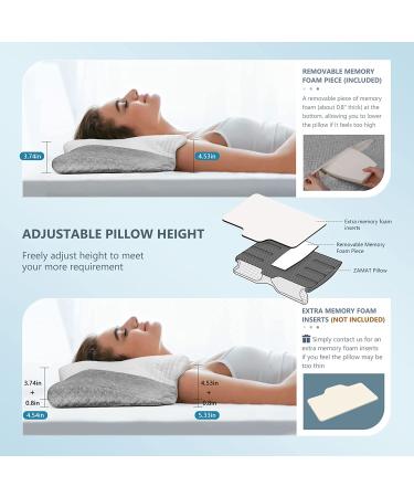 ZAMAT Adjustable Cervical Memory Foam Pillow - Orthopedic Contour Pillow for Pain Relief - Cooling Pillowcase Included - Buy Online on GoSupps.com