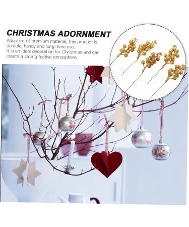 Artibetter Xmas Berry Picks Flower Garland 5pcs Christmas Faux Fruit Skewers Pine Picks Xmas Ornament Artificial Holly Berry Red Berry Stems Christmas Berries Stems Berries Branches Golden 19x4x3cm - Buy Online on GoSupps.com