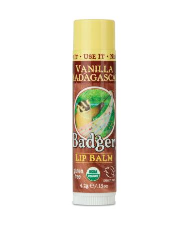 Badger Company Organic Lip Balm Vanilla Madagascar .15 oz (4.2 g)