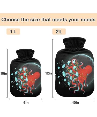NAANLE OCTOPUS MOON 2L Transparent Hot Water Bottle - Large Heat & Cold Therapy for Pain Relief - Ideal for Bed & Comfort - Buy Online on GoSupps.com