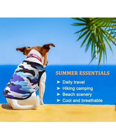 Shop TVmall 3-Piece Dog T-Shirts - 100% Cotton Breathable Mesh Pet Wear for Small Dogs & Cats | Camo Summer Vests in Green Blue & Red - Buy Online on GoSupps.com