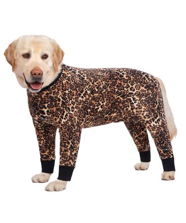 AXCIMOND Dogebody after op dogs one -part dogbody castration bitch/male op body dog recovery suit for dogs after the operation of long -sleeved wound protection suits Alternatively to neck crauses for dogs 4xl leopard