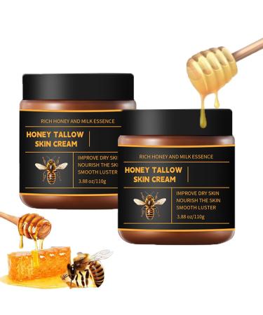 Pigdun Marroomi Tallow Honey Balm - Marromi Beef Tallow for Skin 100% Organic Grass-Fed Beef Tallow & Raw Wild Honey Natural Formula for Dry & Sensitive Skin