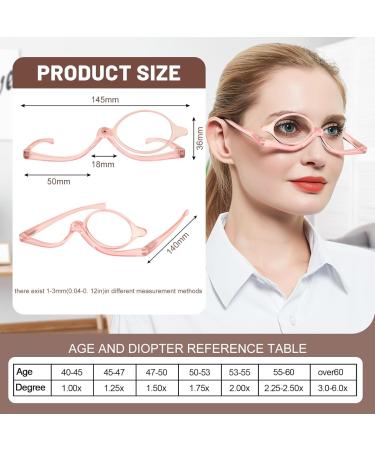 OCCI CHIARI Pink Eye Makeup Reading Glasses for Women | Magnifying Eyewear | Rotatable Cosmetic Eyeglasses 2.00 - International Shipping Available - Buy Online on GoSupps.com