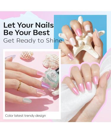 Modelones Nail Polish Set-6 Colors Pearl Aurora Iridescent Shimmer White Pink Purple Nail Polish Quick Dry Nail Polish Finger Nail Polish Bulk Manicure Diy Nail Art Salon Home - Buy Online on GoSupps.com