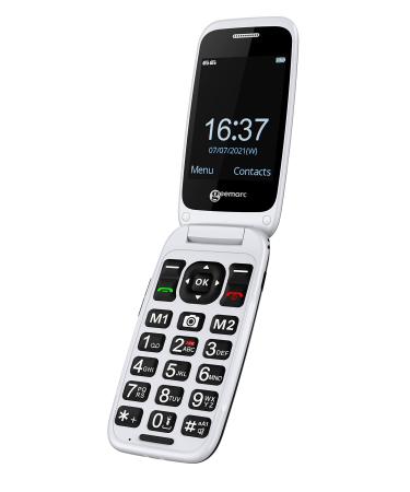 Geemarc CL8700-4G Amplified Clamshell Mobile Phone with Large Keys SOS Function and One-touch Memory Buttons - Bluetooth and Hearing Aid Compatible - For Hearing Impaired - Unlocked - UK Version