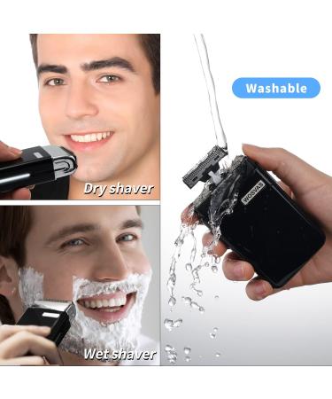 Portable Electric Shaver for Men - WOSVAS Cordless Rechargeable Beard & Face Razor - Wet Dry Pocket Size Foil Shaver - Buy Online on GoSupps.com