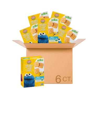 Earth's Best Organic Sesame Street Toddler Snacks, Letter of the Day Cookies, Vanilla, 5.3 Oz Box (Pack of 6)