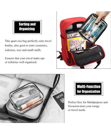 TSA Approved Clear Toiletry Bag Set - 3 Pcs Quart Size Makeup Bags for Men and Women - Carry-on Compliant Cosmetic Travel Bag (Black) - Buy Online on GoSupps.com