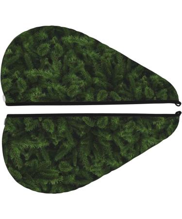 Christmas Tree Branches Microfiber Hair Towel | Soft Super Absorbent Coral Velvet Wrap for Long Curly & Thick Hair - Buy Online on GoSupps.com