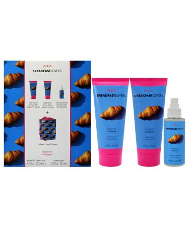 Breakfast Lovers Set - Croissant by Pupa Milano for Women - 4 Pc 6.76oz Shower Milk 6.76oz Body Lotion 3.38oz Scented Water Purse