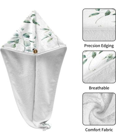 Branch and Leaves Dry Hair Cap - 2 Piece Quick Dry Towel Set with Button Headband | Super Absorbent & Soft | Ideal for International Shipping - Buy Online on GoSupps.com