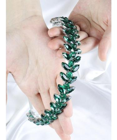 Brihasory Green Rhinestone Headband | Wedding Hair Accessories for Brides | Tiaras for Women and Girls | Goddess Costume Hair Decoration | Prom Bridesmaid Gifts - Buy Online on GoSupps.com