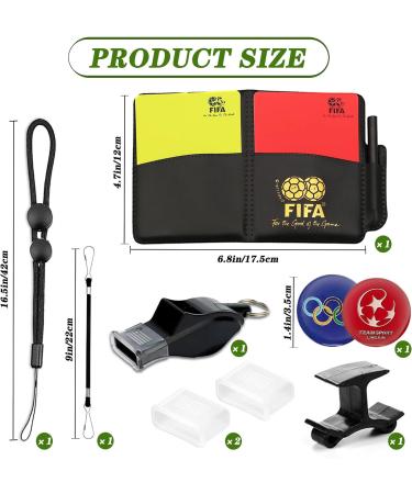 Buy XSYKJGS Complete Referee Set - Red & Yellow Cards Lanyard Double Clip & Pocket Book for Football Referees | International Shipping Available - Buy Online on GoSupps.com