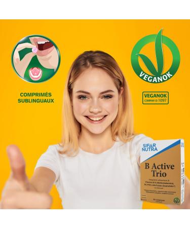 B Active Trio | Riche en B12 (m thylcobalamine) acide folique et B6 (P5P) | v gan | haute absorption | immunit contre la fatigue avec fonction psychologique | 30 comprim s sublinguaux - Buy Online on GoSupps.com