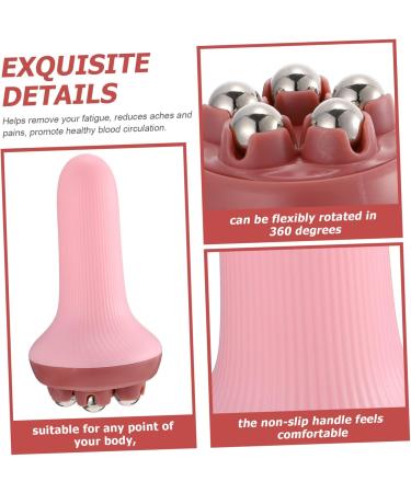 ABOOFAN Massage Roller - Body Care Tool for Back and Hair Growth | Manual Percussion Massager | Slim Waist | 14.5x7.5cm | Pink - Buy Online on GoSupps.com