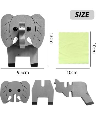 3D Elephant Wood Glasses Holder | Unique Animal Shape Stand for Sunglasses | Creative Desk Decoration for Home & Office - Buy Online on GoSupps.com