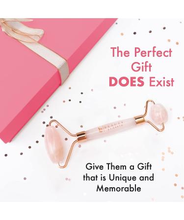 Rose Quartz Face Roller & Eye Massager Set for Women | Facial Skin Care Tools for Puffy Eyes | Self Care Gift - Buy Online on GoSupps.com