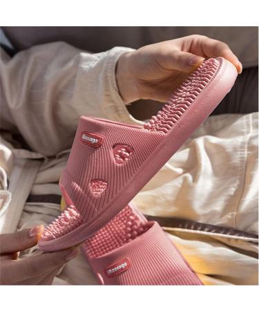 Acupressure Massage Slippers for Foot Pain Relief - Shiatsu Sandals (Size 36-37 Pink) | Non-Slip Tension-Reducing Footwear - Buy Online on GoSupps.com