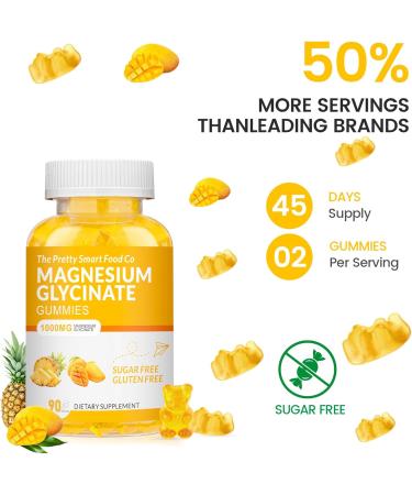 Magnesium Glycinate Gummies 1000mg - 90 Ct | Magnesium Potassium Supplements for Relaxation Stress Relief with Vitamin D B6 CoQ10 for Calm Mood & Sleep Support - Mango Pineapple Gummies Mango Pineapple 90 Count (Pack of  - Buy Online on GoSupps.com