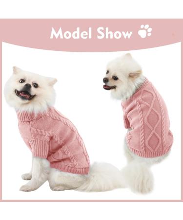 Alagirls Winter Fleece Dog Sweater - Cozy Knit Puppy Clothing for Medium Dogs - Soft Christmas Pet Outfits in Dusty Rose & Light Pink - Buy Online on GoSupps.com