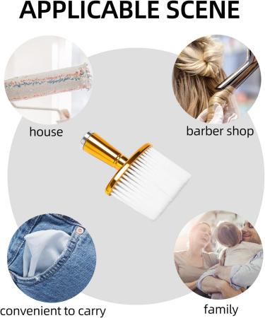 Kuuddker Soft Hair Brush Neck Face Duster Hairdressing Hair Cutting Cleaning Brush for Barber Salon Hairdressing Tools-Gold - Buy Online on GoSupps.com