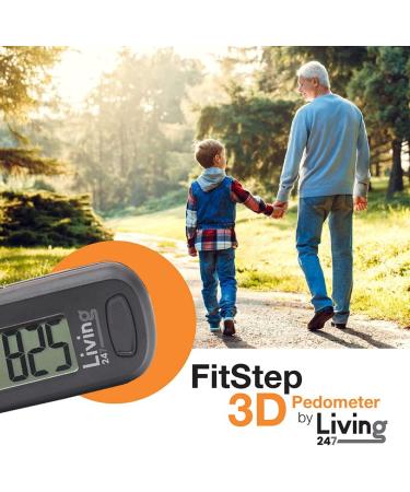 Living247 FitStep 3D Pedometer for Seniors - Easy One Button Step Counter - Buy Online on GoSupps.com