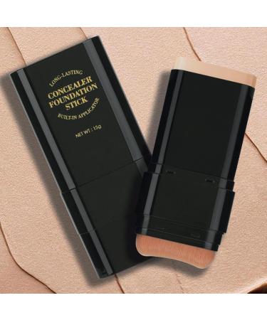 Corrective Foundation Stick - Full Coverage Foundation Stick | 15g Moisturizing Makeup for Women | Skin Brightening Double-Ended Concealer Cream Non-Transferable - Buy Online on GoSupps.com