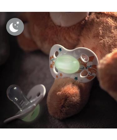 Medela Baby Pacifier Night Glow 6-18 Months 2-Count Lightweight BPA-Free Foxes Moon Stars - Buy Online on GoSupps.com