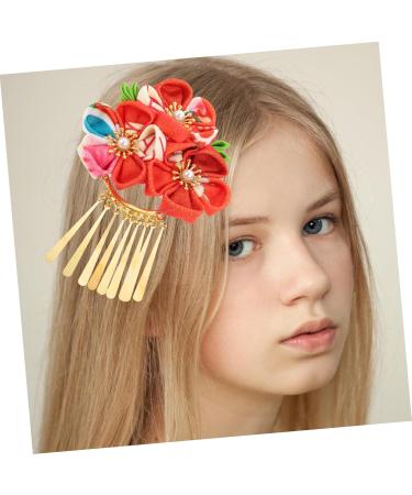 minkissy Hair Grips Japanese Kimono Hair Chopsticks Japanese Style Hair Flower Hair Clip Hair Barrettes Chinese New Year Hair Clip Hanfu Chinese Wedding Decoration Dynamic China Bride M Red - Buy Online on GoSupps.com