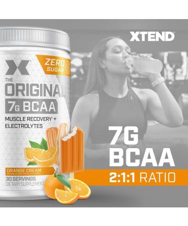 XTEND Original BCAA Powder - Sugar Free Post Workout Muscle Recovery Drink | 7g BCAA & 2.5g L-Glutamine | Orange Cream Flavor | 30 Servings - Buy Online on GoSupps.com