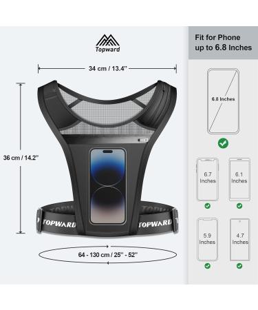 Topward Running Vest Reflective Cell Phone Bag | Waterproof Adjustable Jogging Holder for Smartphones | Men & Women Exercise & Gym Workout - Buy Online on GoSupps.com