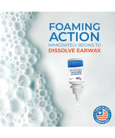 WaxBgone Earwax Removal Kit - Safe & Effective Ear Cleaning with Drops Large 2-oz Bulb Syringe & 3 SoftSpray Tips - Gentle Wax Softening & Foaming Action - Buy Online on GoSupps.com