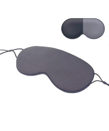 Sleep Mask DMaos Sleep Aid Super Soft Air Eyes Pillow Milk Silk and Warm Cloth Sides Adjustable Slip Hold Strap to Ears - Black + Gray