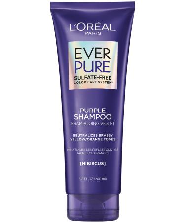L'Oréal Hair Care EverPure Sulfate Free Brass Toning Purple Shampoo for Blonde Bleached Silver or Brown Highlighted Hair - 6.8 Fl. Oz
