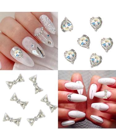 YOSOMK Nail Charms: 30PCS 3D Iridescent Diamonds Rhinestones for Women's Acrylic Nail Art - Buy Online on GoSupps.com