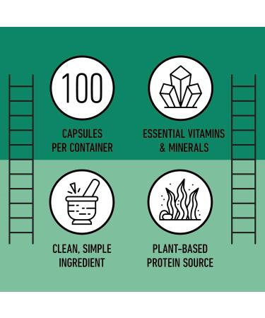 Pure Hawaiian Blue Green Spirulina Powder Capsules - 470mg Capsules 100 Pills Non GMO Natural - Buy Online on GoSupps.com