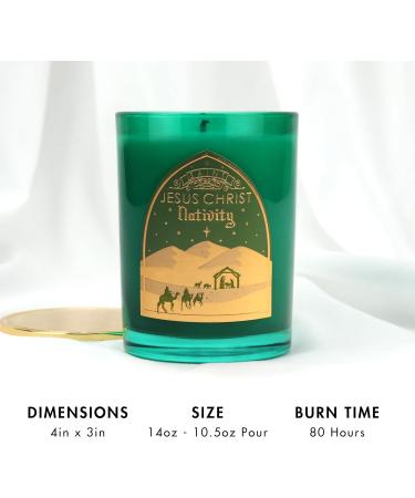 SAINT Jesus Christ Nativity Scented Candle - Aromatherapy with Prayer Coin & Holy Oil | Myrrh & Cedarwood | 80 Hour Burn Time | Special Edition - Buy Online on GoSupps.com