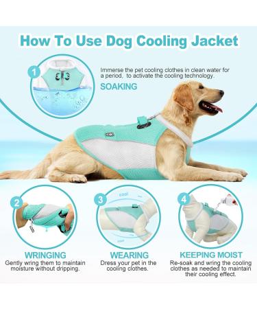 Hjyokuso Dog Cooling Vest - Summer Cooling Jacket for Small Medium & Large Dogs | Perfect for Outdoor Activities & Training | L Blue - Buy Online on GoSupps.com