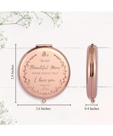 Zzbakress Mom Birthday Gifts - I Love You Mom Compact Mirror (Rose Gold) - Buy Online on GoSupps.com