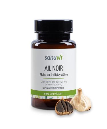 Sanuvit® - Black Garlic 600 mg per capsule | 90 capsules | Allium sativum | Highly dosed | 15:1 extract | High bioavailability