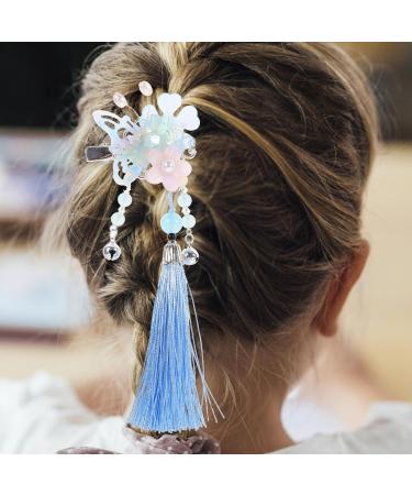 Beaupretty Chinese Side Clip with Tassel 1 Pair Butterfly Flower Bell Hair Clip Barrette Vintage Bride Wedding Hair Traditional Costume Kimono Hanfu Headpiece - Buy Online on GoSupps.com