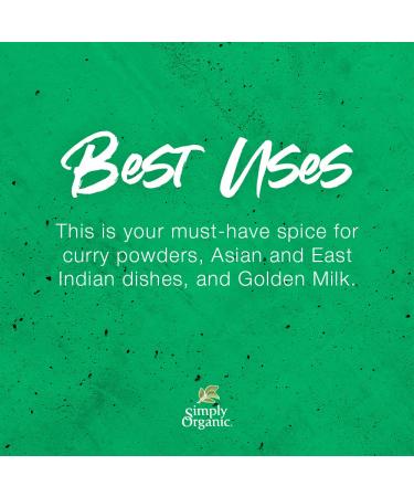 Certified Organic Simply Organic Ground Turmeric Root | 0.53 oz - Pure & Natural - Buy Online on GoSupps.com