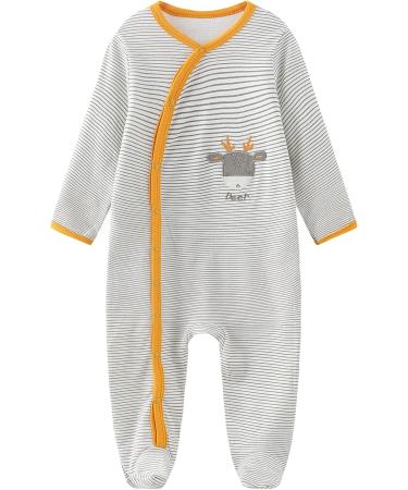 MAMIMAKA Cotton Footed Pajamas for Newborns | Boys & Girls 0-18 Months | 3-6 Months Long Sleeve | Color10 - Buy Online on GoSupps.com