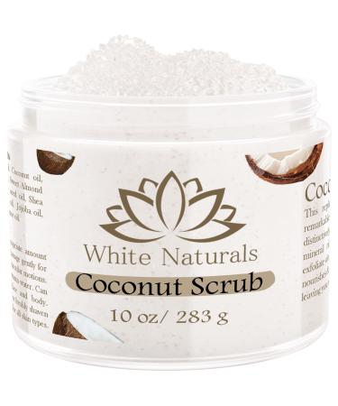 Organic Coconut Oil Scrub Exfoliating Salt Body Scrub Deep Cleansing for Soft Skin Remove Dead Skin Cells Great for Toning Skin Acne Stretch Marks Cellulite Bump Eraser Natural Skincare Exfoliant Coconut scrub