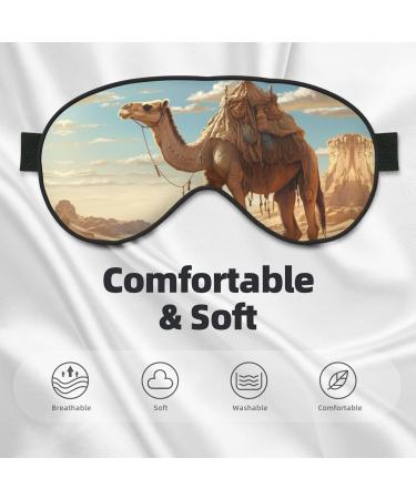 BREAUX Desert Sand Camel Print Double Sided Eye Mask | Blackout Sleep Mask for Women & Men - Ultimate All-Night Comfort - Buy Online on GoSupps.com