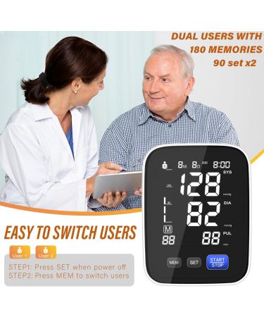 Automatic Upper Arm Blood Pressure Monitor - Dual User 2x90 Memories 8.5-16.5 Cuff Size Includes Batteries & DC Cable - Shop Internationally - Buy Online on GoSupps.com