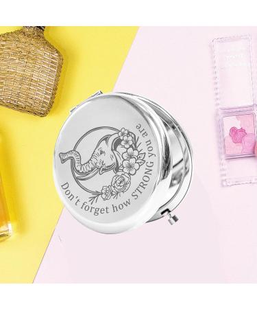 Elephant Inspired Pocket Mirror - Strength Reminder Gift for Women, Girls, and Teens - Elephant Lover Compact Mirror (Elephant Mirror-S) - Buy Online on GoSupps.com